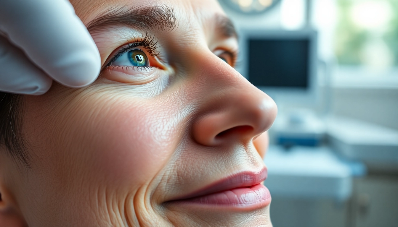 A patient’s refreshed eyes after Oberlidstraffung Zürich, showcasing a rejuvenated, youthful look with smooth eyelids.